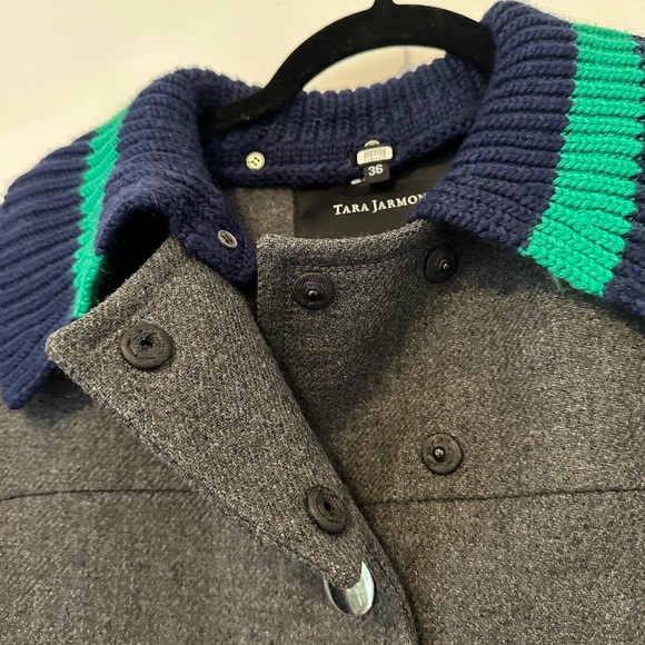 Tara Jarmon wool oversize Brianna coat w/ removable collar- 36 (FR)/4/6 (US) - Picture 6 of 15